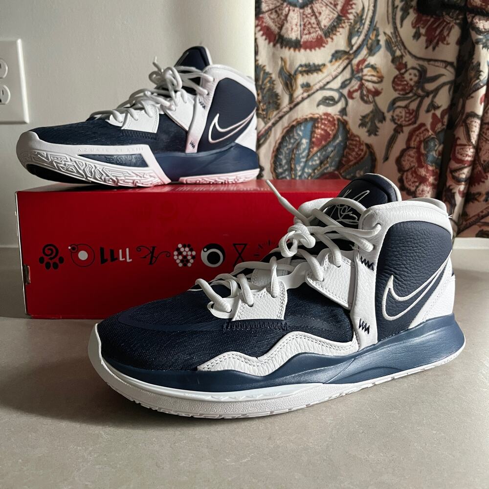 Nike Kyrie Infinity Team Basketball Sneakers Shoes Midnight Navy/White NEW